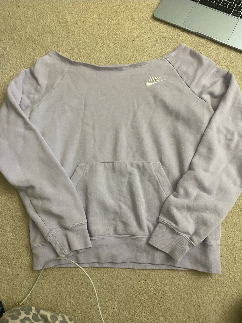 Nike Women's Light Lavender Off-Shoulder Sweatshirt
